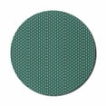 thumbnail image 1 of Geometric Mouse Pad for Computers, Abstract Little Rhombuses Pattern in Cold Tones Vintage Art, Round Non-Slip Thick Rubber Modern Gaming Mousepad, 8" Round, Forest Green Multicolor, by Ambesonne, 1 of 2