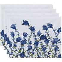 Simply Daisy 18" x 14" Lavender Floral Print Placemats, Set of 4