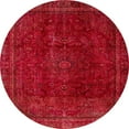 thumbnail image 1 of Ahgly Company Indoor Round Abstract Red Abstract Area Rugs, 4' Round, 1 of 6