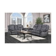 thumbnail image 3 of Global Furniture USA Domino Faux Leather Gray Power Console Reclining Loveseat, 3 of 4