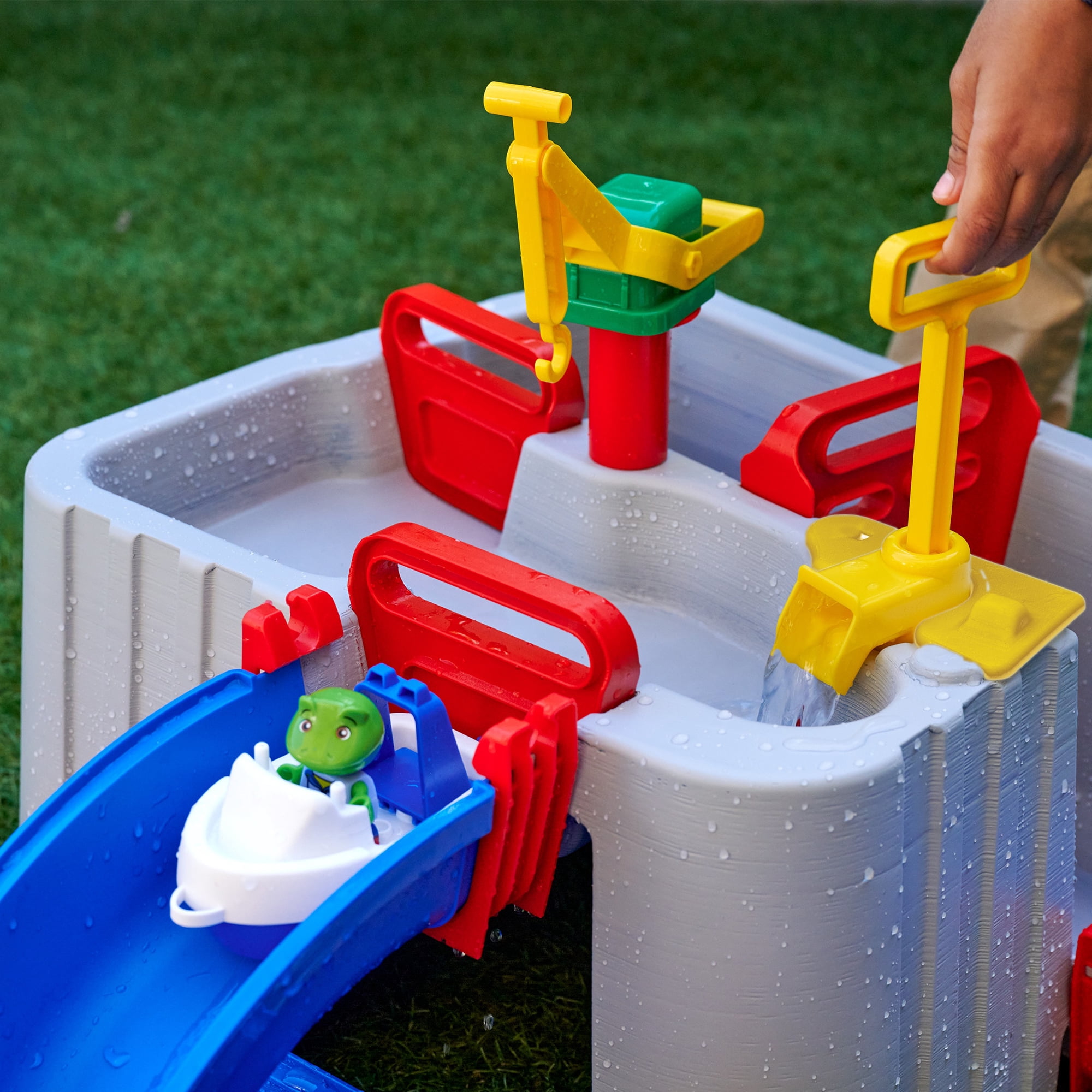 AquaPlay: Harbor Waterway Playset - 3 Toy Boats & 2 Animal Figures, Interactive Slide Canal System, Pump-Sluices-Crane, Outdoor Activity, Kids 3+