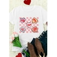 thumbnail image 6 of Women's White Checkered Valentine's Heart Printed Crewneck T-Shirt - [ZhiHiMeRi] | (US 8-10)M, 6 of 6