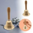 thumbnail image 2 of Solid Brass Hand Bell - Super Loud Traditional Call Bell for Home, Classroom, Wedding Ceremonies, Meditation & Events (7.5" with Wooden Handle), 2 of 7