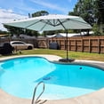 thumbnail image 3 of PURPLE LEAF 9' X 11.5' Patio Cantilever Umbrella Outdoor Offset Rectangle Umbrella with 360-degree Rotation for Deck Pool Garden, Light Grey, 3 of 17
