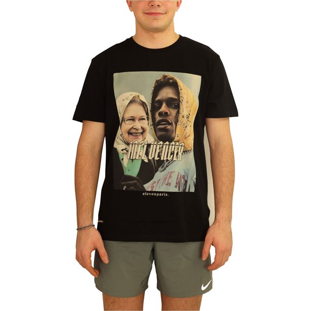 Camiseta gráfica negra Elevenparis Hombres Influencer Jisap 2XL
