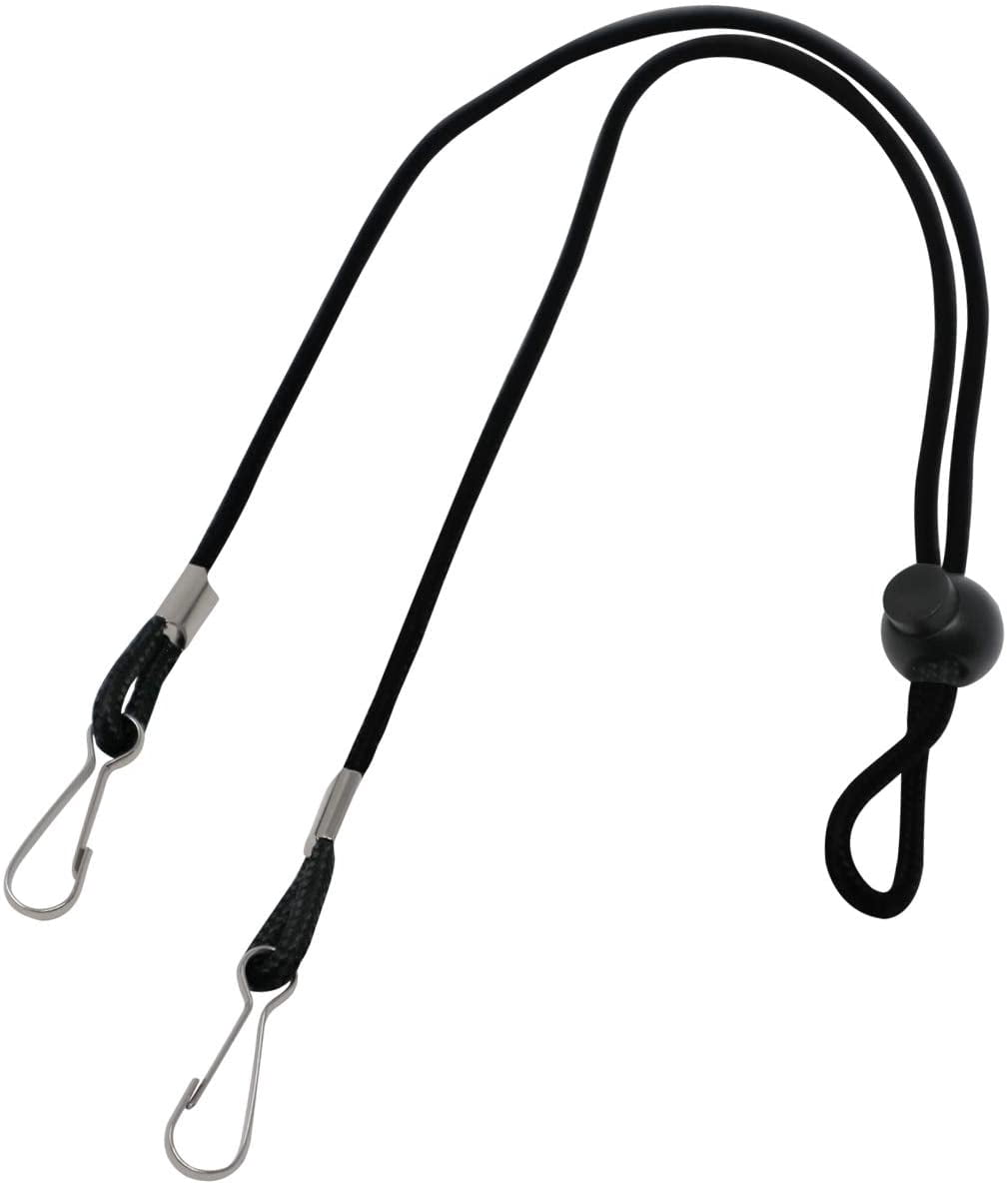 5 Pack - Adjustable Length Face Mask Lanyard - Handy & Convenient Mask Holder & Hanger - Comfortable Around The Neck Facemask Rest & Ear Saver - Easy On & Off by Specialist ID (Black)