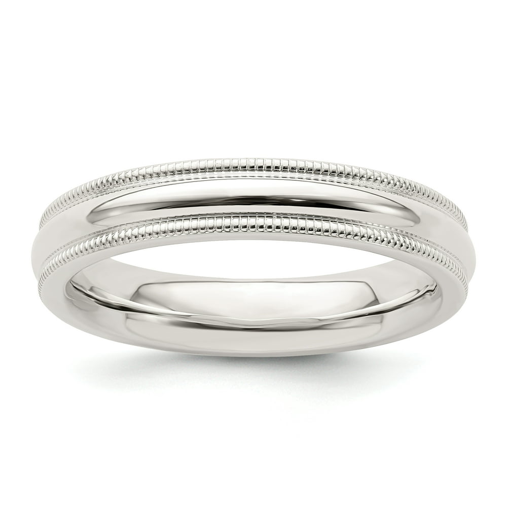 IceCarats 925 Sterling Silver 4mm Milgrain Comfort Fit