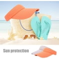 thumbnail image 4 of 2 Piezas Visera para Mujer y Niña, Gorra Deportiva con Visera para Mujer, Sombrero vacío, Sombrero de ala Larga Ajustable, Beige y Naranja, 4 of 5