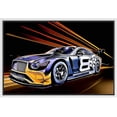 thumbnail image 1 of IDEA4WALL Framed Canvas Art Wall Decor Purple Sporty Bentley Continental GT3 with Neon Orange Lights Transportation Cars Illustrations Pop Art Modern for Dorm Home Office - 16"x24", 1 of 4