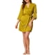 thumbnail image 1 of INSPIRAR CHIC Conjuntos de Pijamas de Satén para Mujeres de 2 Piezas, Camisón con Bata, Lencería, Ropa de Casa, Ropa de Dormir, Amarillo, 1 of 5