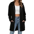 thumbnail image 7 of QIYAGBSA Hoodies for Women Zip Up Longline Hooded Sweatshirt with Front Pockets Casual Fall Winter Outerwear (Black, M), 7 of 7