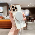 thumbnail image 4 of SaniMore Case for iPhone 14 Pro 6.1" 2022, Cute Luxury Soft Plating Bumper Shockproof TPU Thin Lightweight Magnetic Shell Wireless Charging Girly Anti-drop Shell for iPhone 14 Pro 6.1", White, 4 of 7