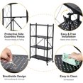 thumbnail image 2 of BISHE 4-Shelf Foldable Storage Shelves with Wheels, Heavy Duty Shelving Unit, Freestanding Metal Wire Shelf Rack, No Assembly Organizer Rack for Garage Kitchen, Basement, Pantry, Black, 2 of 7