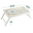 thumbnail image 5 of Rossie Home Wood Media Bed Tray / Lap Desk with Phone Holder, Large, Soft White, 5 of 6