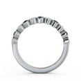 thumbnail image 3 of 0.60 Ct Round Cut Natural Diamond Blue Sapphire Sparkle Eternity Band for Anniversary 14K White Gold Size 4.5, 3 of 7