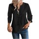 thumbnail image 3 of Tops de maternidad,Camisa de gasa bordada, cuello en V y manga 3/4, blusa informal de poliéster, ajuste cómodo, para uso diario, sopatenor, 3 of 9