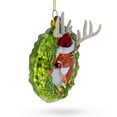thumbnail image 2 of Reindeer Wreath Glass Christmas Ornament, 2 of 5