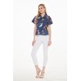 thumbnail image 3 of Women's Hawaiian Lady Aloha Shirt in Christmas Santa in Hawaii Navy L, 3 of 5