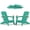 Aqua, variant on Folding Adirondack Chair, HDPE All-Weather Lawn Chair with 2 Cup Holder, Patio Garden Outdoors Fire Pit, Aqua