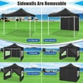thumbnail image 2 of SANOPY 10x10 Heavy Duty Pop Up Canopy Tent with 4 Sidewalls, Commercial Instant Waterproof Canopy Tent, UV 50+ with Silver Coated, Upgraded Thickened Hexagonal Legs, Black, 2 of 8