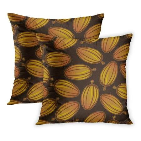 ECCOT Brown Bean Cocoa Fruit Flavor Best Box Certify Chocolate PillowCase Pillow Cover 16x16 inch Set of