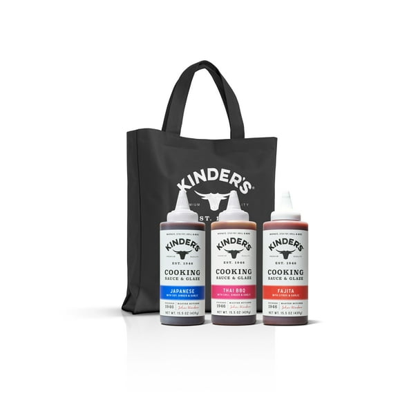 Kinder's Cooking Sauce Set, 3 Cooking Sauces and Kinder's Tote Bag
