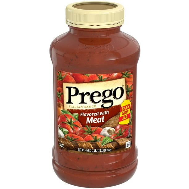 Prego Pasta Sauce Italian Tomato Sauce With Meat 45 Ounce Jar Walmart Com