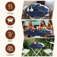 thumbnail image 7 of Navy Blue Gold Round Tablecloth, Fitted Table Cover with Elastic for 36"-44" Round Tables, Abstract Line Art Troditional Ink Painting Table Cloth Outdoor Indoor Dinning Party Waterproof Tablecloths, 7 of 7