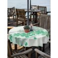 thumbnail image 2 of Outdoor Tablecloth with Umbrella Hole for Patio/Picnic/Party/Camping, Turquoise Floral Waterproof Table Cloth Round Cover Washable, Modern Abstract Art Flowers Aesthetic (Dia 54"), 2 of 9