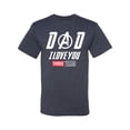 thumbnail image 2 of Wild Bobby, Dad I Love You 3000 Endgame Superhero Gift Idea, Father's Day, Men Graphic Tee, Vintage Heather Navy, Medium, 2 of 4