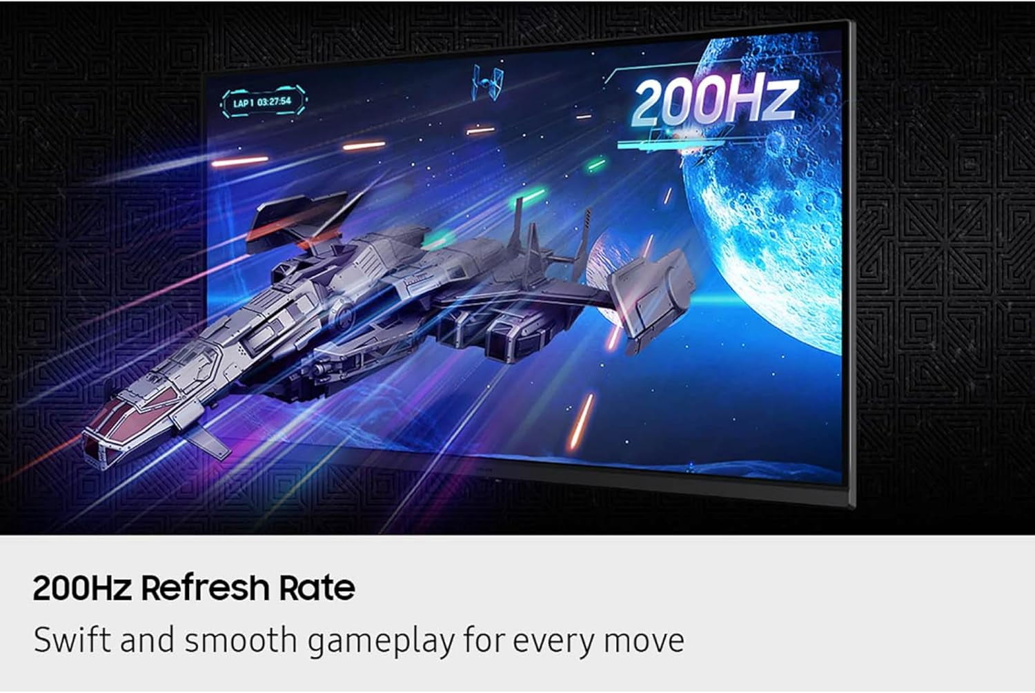 27” Odyssey G5 G53F QHD Resolution Gaming Monitor, HDR10, 200Hz Refresh Rate, IPS Panel, AMD FreeSync™ Premium, Black Equalizer, Auto Source Switch, LS27FG532ENXZA