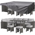 thumbnail image 1 of YODOLLA 7 Pcs Canapé Sectionnel en Rotin d'Extérieur avec Table à Manger et Housse de Protection (Rattan Gris & Coussin Gris Clair), 1 of 10
