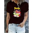 thumbnail image 2 of T-Shirt à Imprimé Géométrique Vintage pour Femmes - Col Rond Décontracté, Manches Courtes, Mélange de Polyester, Lavable en Machine - Parfait pour l'Été, 2 of 8