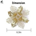thumbnail image 3 of Sixtyshades 12 Pcs Poinsettia Artificial Christmas Flowers Decorations Glitter Xmas Tree Flower Ornaments (White), 3 of 8