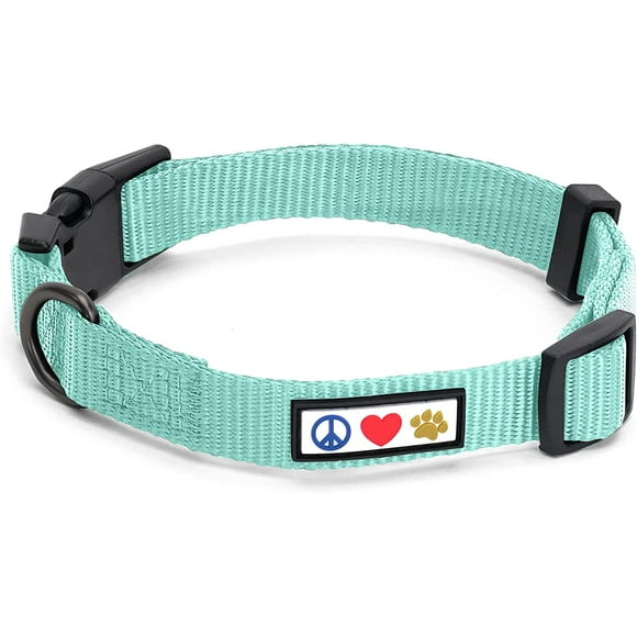 shiyou-Dog Collar for Medium Dogs Training Puppy Collar with Solid - M - Teal | Collier Pour Chien de Taille moyenne un Collier Pour chiot en Formation - Collier Sarcelle de Taille moyenne