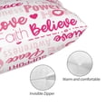 thumbnail image 3 of Pofeuu Breast Cancer Pink Ribbons Awareness (2) Print Polyester Microfiber Plush Pillowcases, Super Soft and Cozy Pillow Case Covers with Envelop Closure（Pillow core not included）-14"x20", 3 of 6