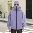thumbnail image 2 of LiJinLong Balaclava Hoodie Zipper Men's Double Layered Hood Warm Fleece Lining Cold Weather Streetwear Hip Hop Y2K Fashion Urban Style S-XXL, 2 of 5