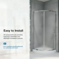 thumbnail image 4 of Ove Decors Breeze 34 in x 34 in x 77 in H Curved Corner Shower with Frosted Glass & Shower Base and Chrome Hardware, 4 of 15