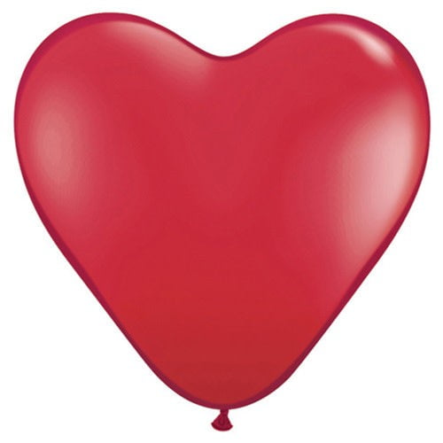 11 inch Qualatex Hearts - Ruby Red Latex Balloons (6 Pack) - Party Supplies Decorations