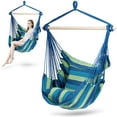 thumbnail image 1 of Hammock Chair Hanging Rope Swing with 2 Cushions  Anti-Slip Rings for Any Indoor or Outdoor Spaces, 1 of 8