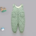 thumbnail image 3 of GYRATEDREAM Toddler Kids Baby Boy Girl Fleece Overalls Suspender Pants Solid Straps Trousers Halter Romper Jumpsuit Bottom Outfit for 6-12M Green, 3 of 5