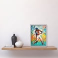 thumbnail image 2 of Cricket Shot Vibrant Cricketer Batsman Portrait Artwork Framed Wall Art Print A4, 2 of 4