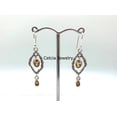 thumbnail image 4 of Solid 925 Sterling Silver Dangle Teardrop Earrings For Women, Natural Yellow Citrine Multi Gemstone Unique November Birthstone Earrings, 4 of 5