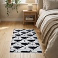 thumbnail image 3 of ODIKA 2'x3' Washable Accent Rug Pet Friendly, Bedside Mat Hooked Marine Whale Pod Motif Border Frame Wave Boat Nautical Refined Structured for Bedroom, Nursery, RV, 3 of 7