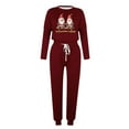 thumbnail image 4 of ChaoHeng Women 2 Piece Print Long Sleeve Round Neck Drawstring Sets 2024 Christmas Casual Fashion Trendy(Red,XL), 4 of 4