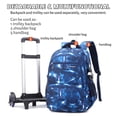 thumbnail image 4 of IvyH Rolling Backpack 18-inch Backpack with Wheels,Waterproof Trolley Luggage Schoolbag for School Travel,Galaxy,Black/Blue, 4 of 9