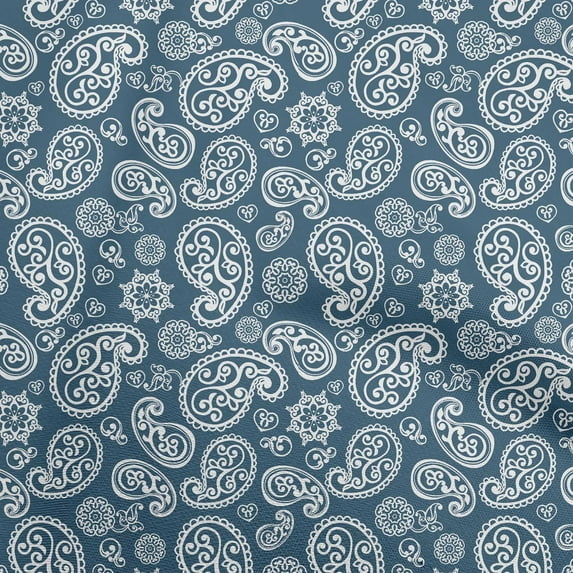 oneOone Cotton Poplin Teal Blue Fabric Block Quilting Supplies Print Sewing Fabric By The Yard 42 Inch Wide
