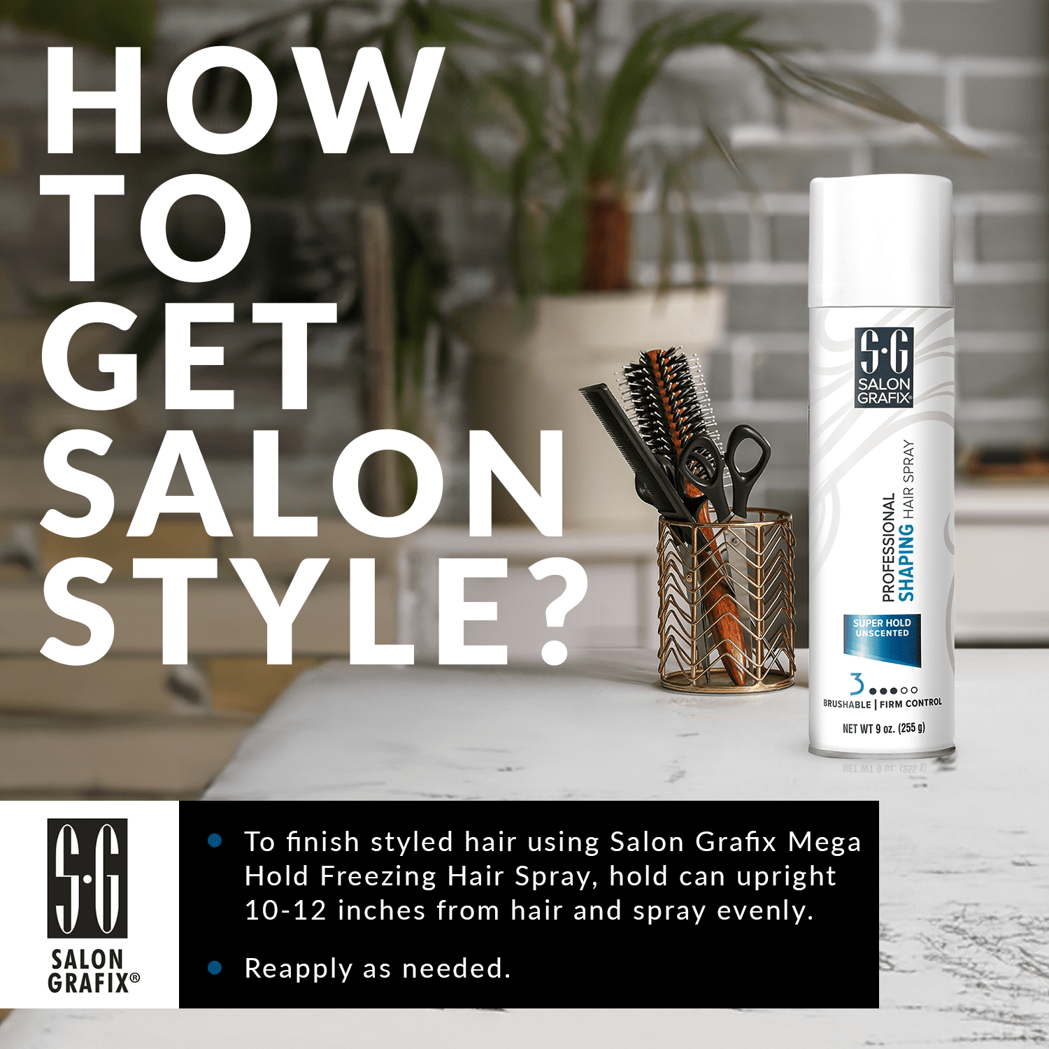 Salon Grafix Professional Super Hold Unscented Shaping Hair Spray, 9 oz