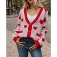 thumbnail image 2 of Valentine's Day Cardigans for Women Cute Heart Printed V-Neck Button Down Cardigan Sweaters with Pockets Shermie, 2 of 6