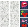 thumbnail image 1 of 4 Sheets Cherries Soluble Embroidery Stabilizers 41pcs Fruit Embroidery Paper with Pre-Printed Sewing Embroidery Stabilizers for Embroidery Hand Sewing Lover Beginners, 1 of 9